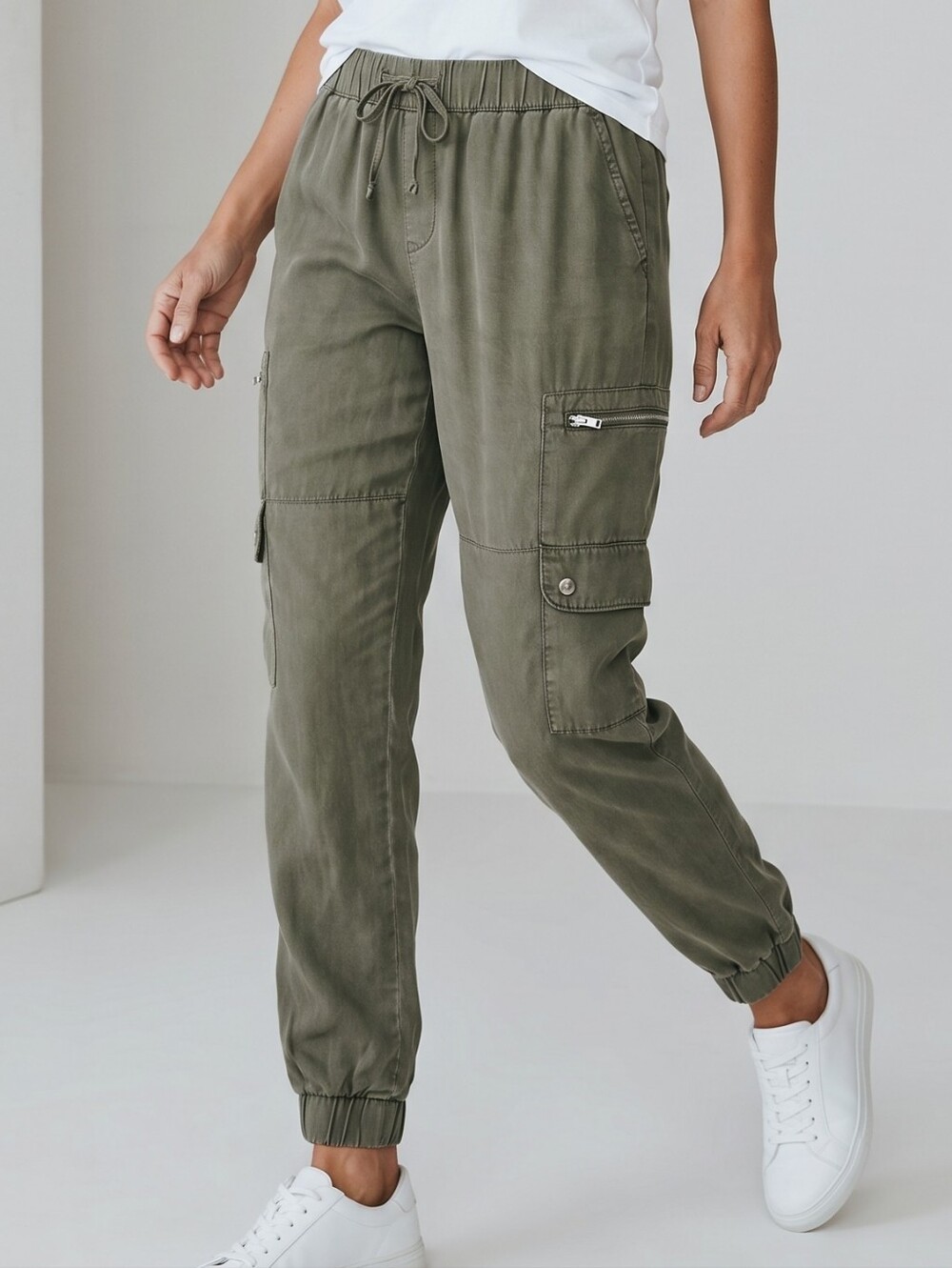 Banana Republic Soft Tencel Olive Green Cargo Pants - Small